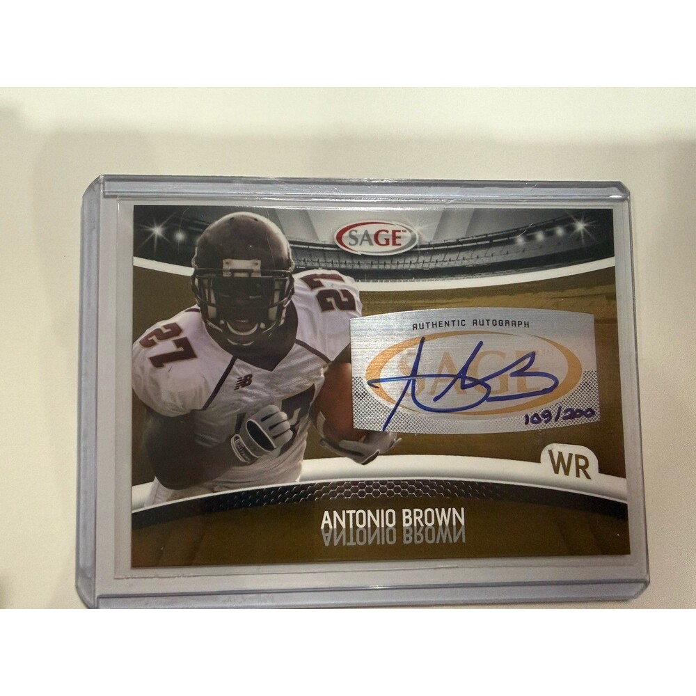 2010 Sage Silver 109/200 Antonio Brown #A-9 Rookie Auto RC 4v3